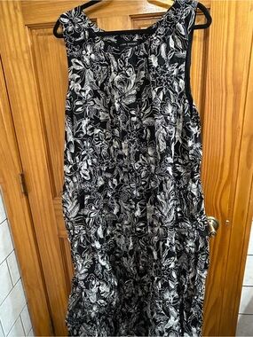 Lane Bryant Black & White Floral Maxi Dress